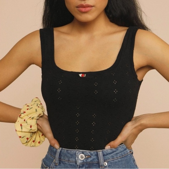 Rouje Tops - Rouje Sahel eyelet embroidered tank bodysuit xs 34 nwt